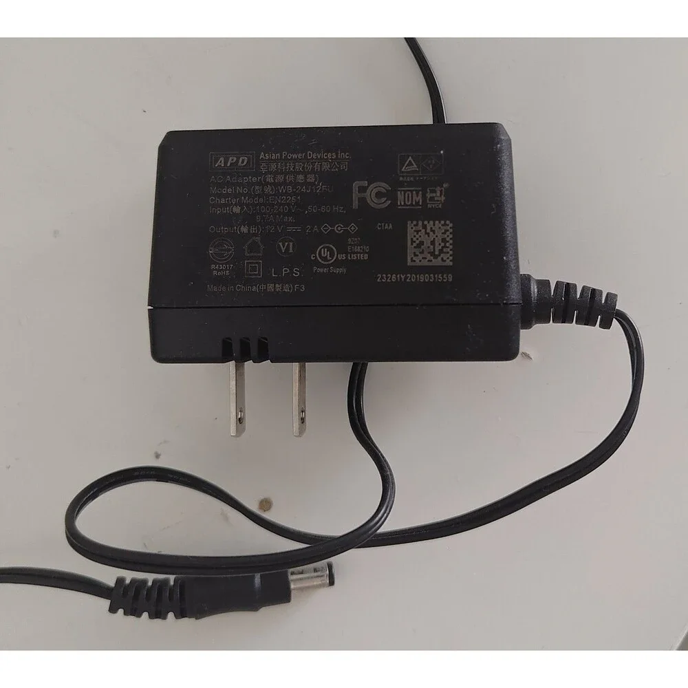 Genuine APD AC Adapter WB-24J12FU 12V 2A Power Supply 4.0*1.35MM